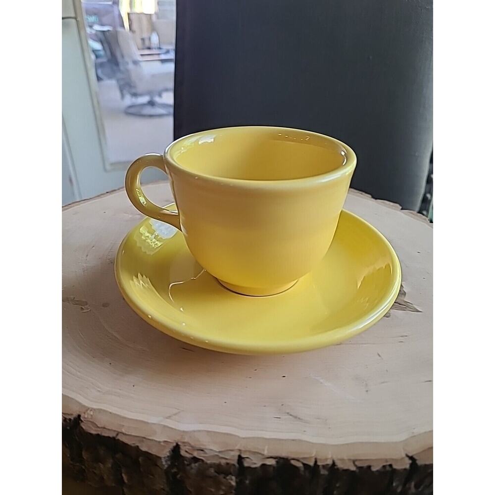 Fiesta Fiestaware‎ Coffee Tea Cup & Saucer Homer Laughlin USA SunflowerYellow